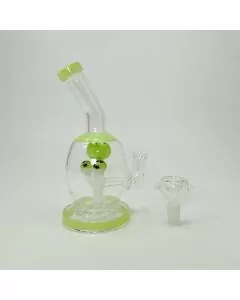 Bent Neck Waterpipe With Mushroom Perc - 7 Inches
