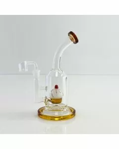 WATERPIPE 8.5" INCH - BEND NECK WITH CUPCAKE PERC - ASSORTED