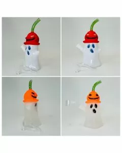 Waterpipe 8" Iinch - Ghostly With Glow in the Dark "Halloween" - WPFC2