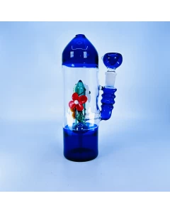 Waterpipe 8 Inches -  Straight With Inline Flower Perc- Blue