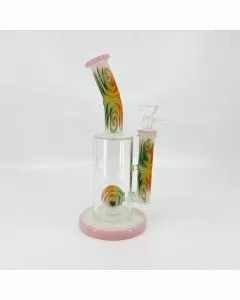 WATERPIPE 8" INCH - BENT NECK SWIRLED WITH BALL SHOWERHEAD PERC - ASSORTED