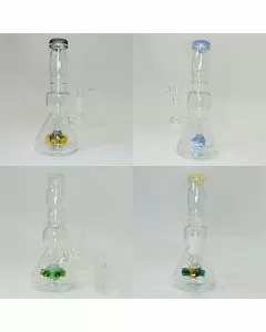 Waterpipe Beaker with Colored Mouthpiece and Shower Head Perc - 6.5 Inch - WPTG46