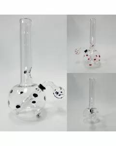Waterpipe Beaker With Oil Burner And Color Dots - 9.5 Inch 