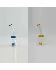 GLASS WATERPIPE 8" INCH - CURVED NECK WITH INLINE PERC