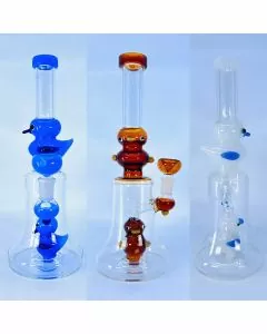 Waterpipe With Double Duckie Perc 10 Inch