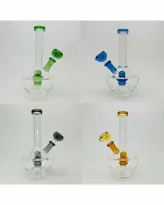 Wide Base Waterpipe With Color Showerhead Perc - 8 Inches - (RH-209)
