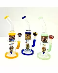 Wigwag Waterpipe With Mushrooms Perc - 12 Inch - WPAG84
