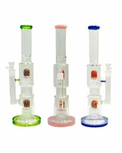 WPSC2346 - 16 Inch Waterpipe - With Double Matrix Perc Wig Wag