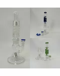WPSC2422 - Sense Glass 14 Inch Waterpipe - Coil Glycerin With Bell Base and Matrix Perc