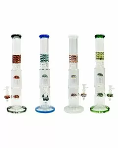 WPSC2536 - 18 Inch Waterpipe - With Double Tree Perc Raked