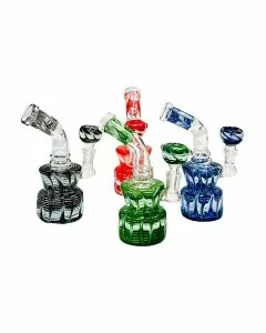 Helios Glass Waterpipe - 6 Inch - Raked with Bent Neck - WPTG94