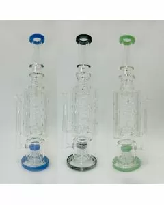WPVC159 - 19 Inch Waterpipe - Multi Ice Catcher And Coil Perc With Coil Showerhead Perc