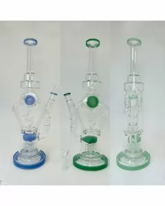 WPVC165 - 15 Inch Waterpipe - Donut Recycler With Coil And Spring Perc