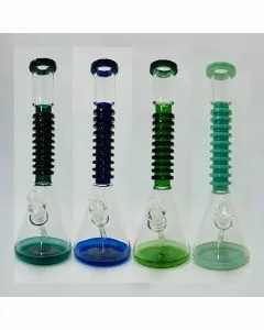 WPVC166 - 18 Inch Waterpipe - Beaker With Colors Rings