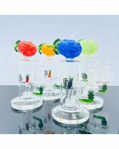 Sense Glass Waterpipe - 7" Inch - Pineapple With Matrix Perc - Asorted Colors - Price Per Piece
