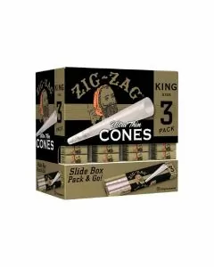 ZIG ZAG ULTRA THIN CONES - KING SIZE - 3 CONES PER PACK - 36 PACKS PER DISPLAY