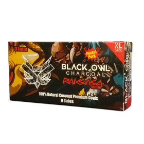 Black Owl - Coconut Charcoal Cubes - Raksasa Edition - XL Size Pocket Pack - 31 mm - 8 Counts