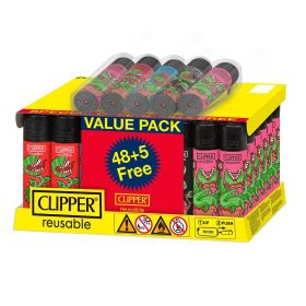 Clipper Lighter - 48 Counts Per Display - With 5 Extras - Assorted Designs