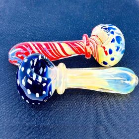 Color Tube Handpipe With Rim - 5 Inch - Assorted Designs - HPSN13