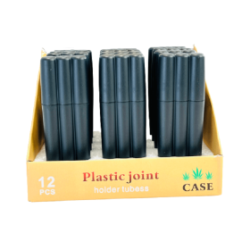 Cone Case Triple Joint Holder Plastic Black - 12 Count Per Box