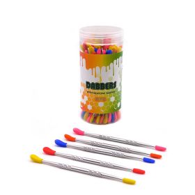 Metal Dabber With Colored Silicone Tip - 50 Counts Per Jar - Silver