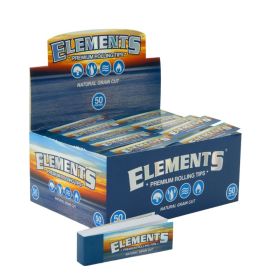 Elements - Premium Rolling Tips - Natural Grain - 50 Packs Per Box 