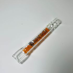 Sense Glass - Flat Mouth Chillum With Bling - Assorted Colored Beads - Price Per Piece
