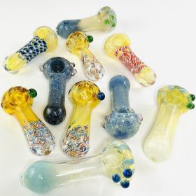  Handpipe 4 Inches Fumed Colors - Assorted - Price Per Piece