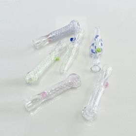 Glass Mini Handpipe - Chillum Oh Slime - 6 Per Pack - Assorted
