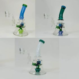 Helios Glass - 6 Inch Waterpipe - Bell Base With Color Tube and Showerhead Perc