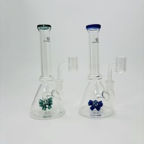 Helios - Glass Waterpipe Beaker With Showerhead Perc - 8 Inches