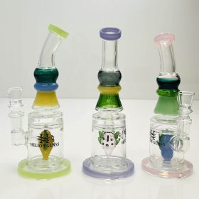 7.5-Inch Helios Glass Waterpipe with Bent Neck and Rick Perc