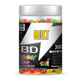Bolt Cbd Gummy Jar Mix Fruit Flavor Gummy Bear - 3000mg - 120 Count Per Jar