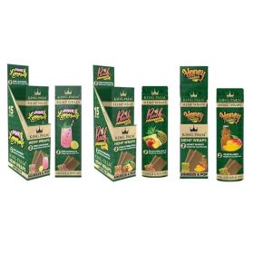 King Palm Hemp Wraps With Tips - 2 Counts Per Pack - 15 Packs Per Box