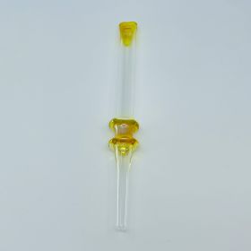 PCNC9 - 7 Inches - Nectar Collector - Straw With Flat Mouth - Amber - NC31