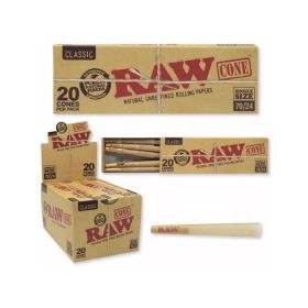 Raw Classic Cones 70mm-24mm - 20 Count Per Pack - 12 Packs Per Display