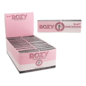 Rozy Bouquet Pink Papers With Prerolled Tips - King Size - 24 Packs Per Box