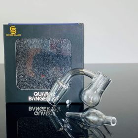 Sense Glass - Banger Kit - Orion Turp Slurper Set With - Glass Carb Cap - Flat Top Round Bottom - 19mm Male - 90° Degree