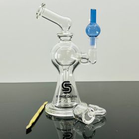 Sense Glass - 6.3 Inches - Mini Dab Rig Kit - 10mm Quartz Banger - YELLOW-GREEN