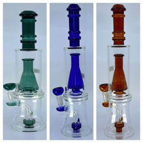 Straight Waterpipe With Double Perc - 13 Inch - WPAG150