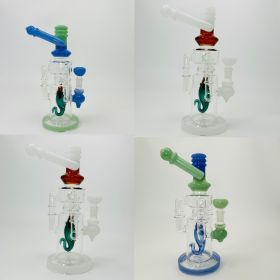 Waterpipe - Recycler With Scorpion Perc - 10 Inches - (RH-173)