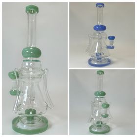 Waterpipe - 13 Inches - Recycler Color Rim Bell With Showerhead Perc (RH-132)