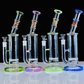 Color Rim Waterpipe With Double Perc - 18 Inch - WPVC87