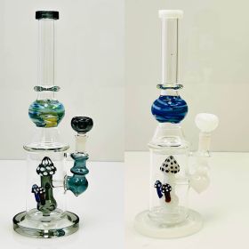 Waterpipe 13 Inches - With Mushrooms Showerhead Perc