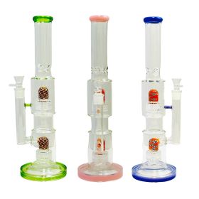 WPSC2346 - 16 Inch Waterpipe - With Double Matrix Perc Wig Wag