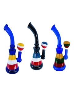 Waterpipe 7"Bent Neck With Vase Multi-color