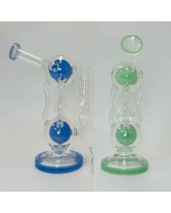 Double Dome Waterpipe With Coil - 10 Inch - WPVC164