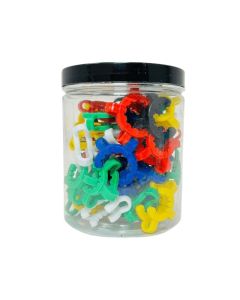FD Plastic Clip - 50 Counts Per Jar FDX5075 Assorted Colors-18MM