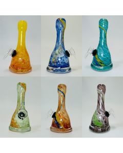 Glass Waterpipe 6 Inch - Ray-K-10 - Assorted Colors - Price Per Piece - WPRT10