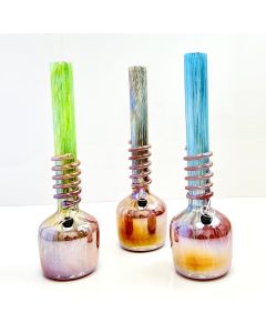 Glass Waterpipe 15 Inch - Ray-K-127 - Assorted Colors - Price Per Piece - WPRT55